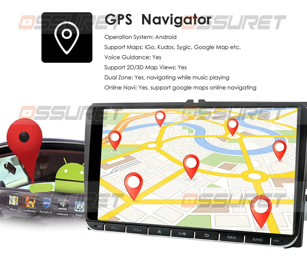 $101.21 Android10 Car GPS Navigation Radio Stereo Player for VW Volkswagen SKODA GOLF 5 Golf 6 POLO PASSAT B5 B6 JETTA TIGUAN DSP SWC BT