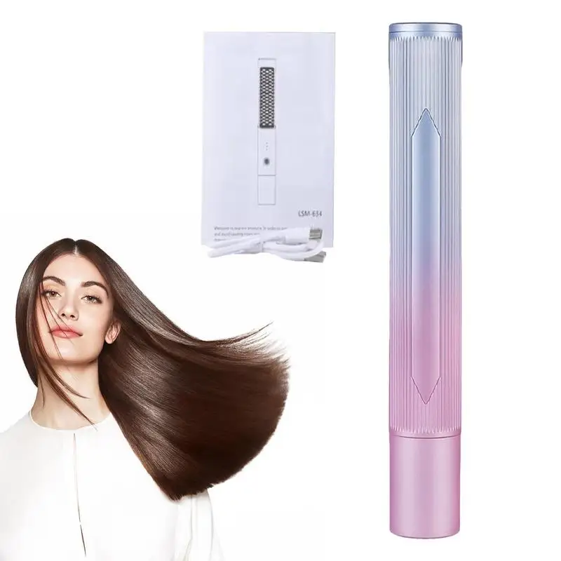 

Cordless Hair Straightener Brush Rechargeable Hair Straightener Stick 4000mAh Straightening Brush USB For Women Anti-Scald