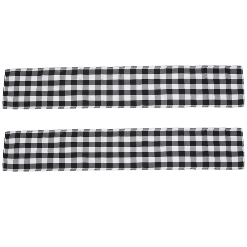 

2X Checkered Tablecloth Cotton Black And White Plaid Fashion Design,For Family Dinner Christmas Birthday Table Home