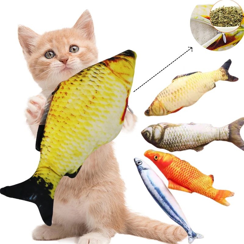20/30/40 Creative Cat Toy 3d Fish Simulation Soft Plush Anti