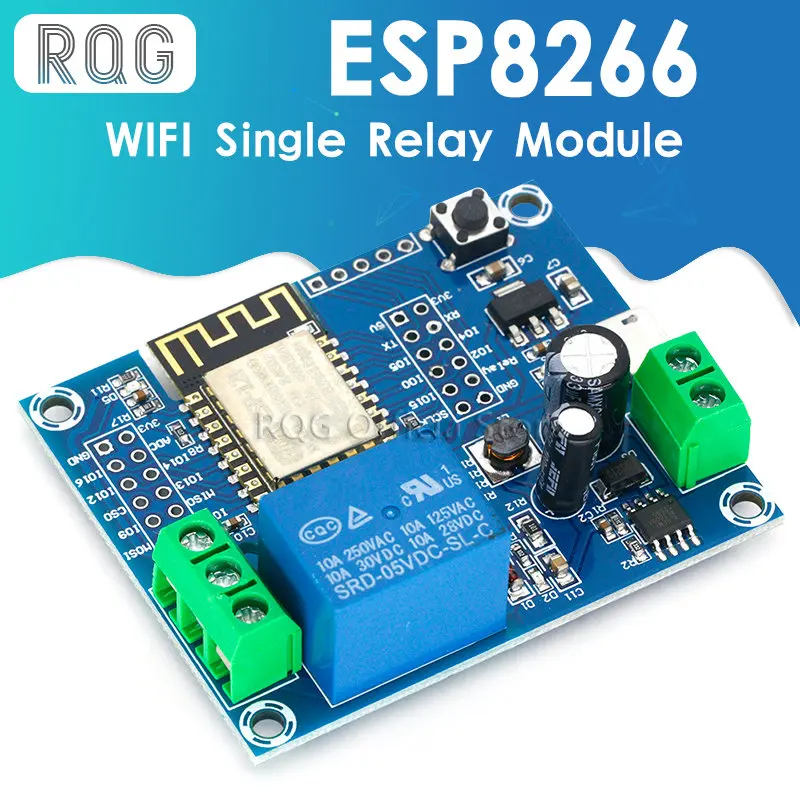 AC/DC-DC5V-80V ESP8266 беспроводная WIFI однорелейный модуль ESP-12F WIFI макетная плата для Arduino