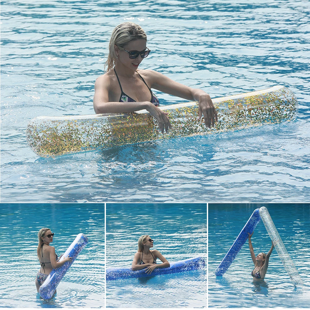 

Summer Inflatable Jumbo Pool Floating Stick Beach Buoyancy Float Toy For Adults Fountain Party Water Sports Floaties with Sequin