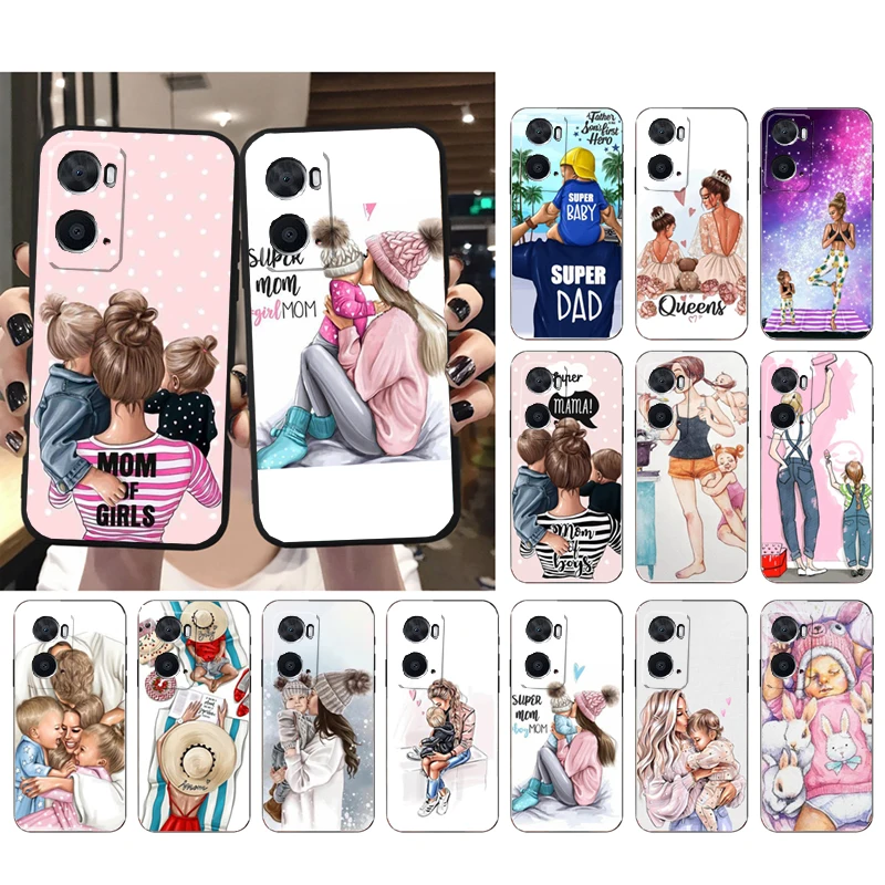 

Baby Mom Girl Dad Son Queen Phone Case for OPPO A96 A91 A54 A74 A94 A53S A15 A16 A17 Reno 2 2Z Reno 6 7 8 Case