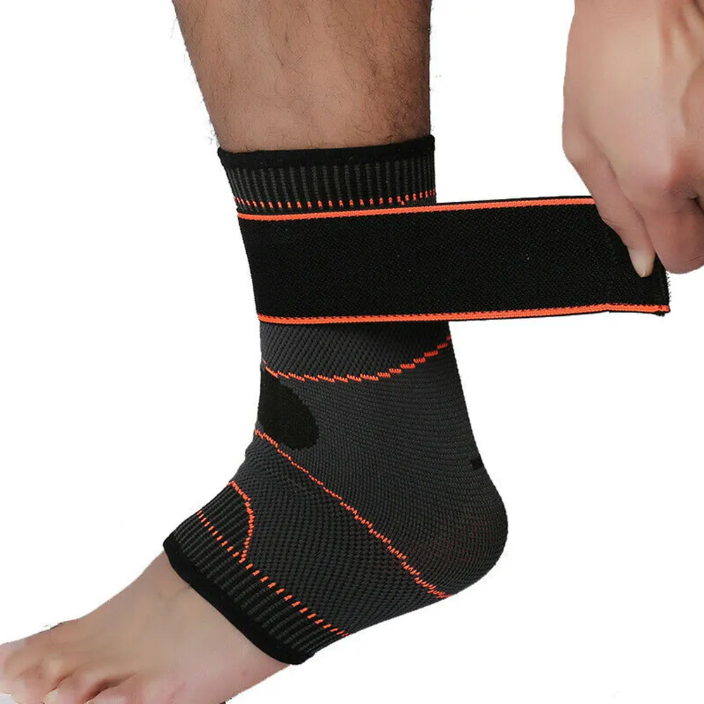 

1pc Sport Protective Safety Ankle Brace Pain Relief Compression Running Support Adjustable Elastic Foot Wrap Bandage Outdoor