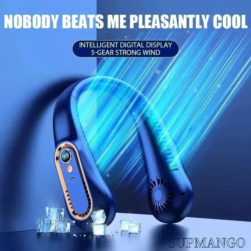 Портативный мини-кулер на шею с цифровым дисплеем безлопастной портативный