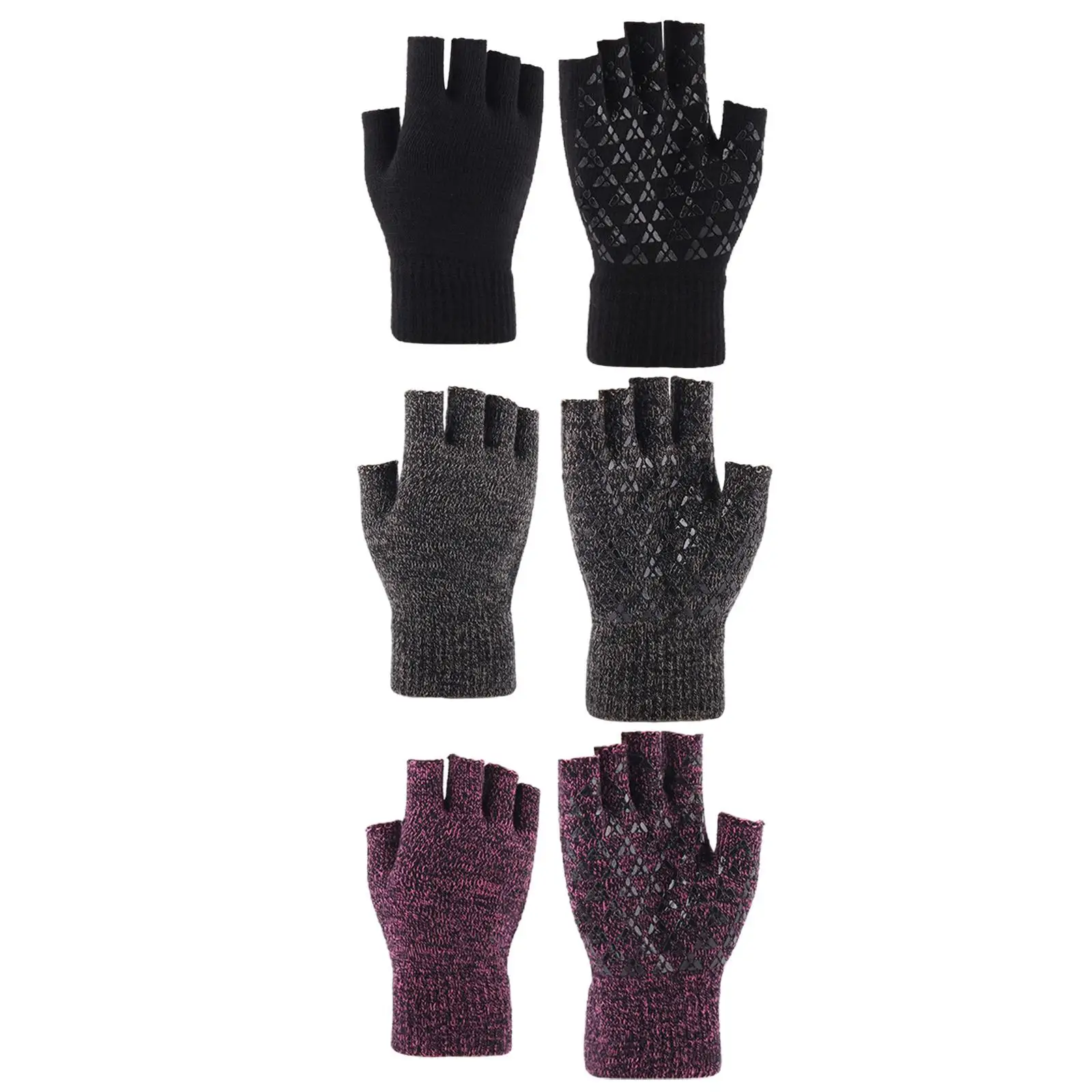 

Теплые перчатки с открытыми пальцами, зимние вязаные варежки без пальцев, перчатки для письма, для холодной погоды, для бега, вождения, спорт...