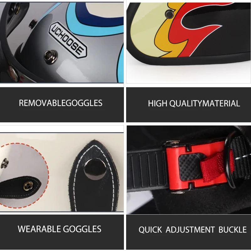 Мотошлем в стиле ретро мотоциклетный шлем с открытым лицом горошек аксессуары