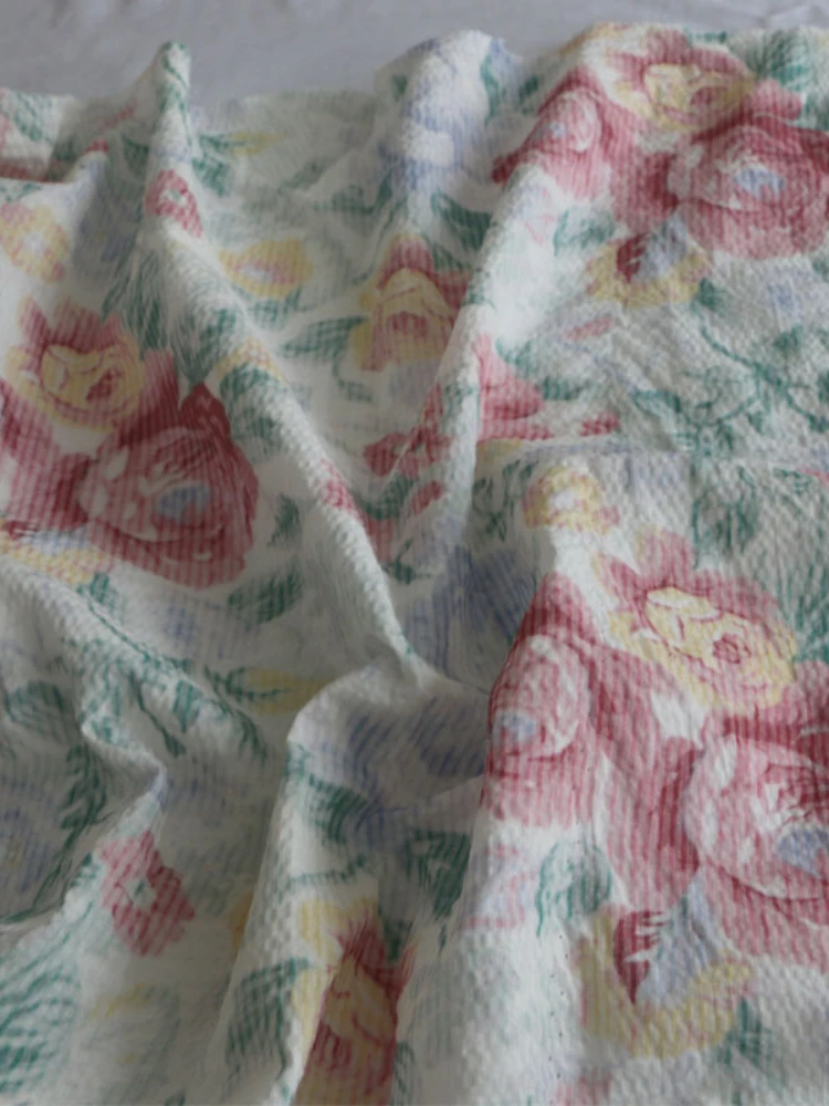 Хлопчатобумажная ткань для одежды в Корейском стиле с винтажным цветочным