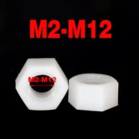 white nylon hexagon nut plastic screw cap screw female m2 m12