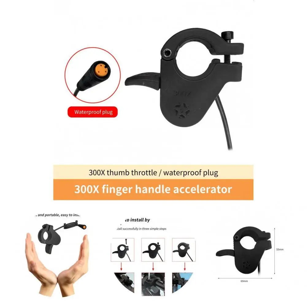 

Convenient Universal Electric Bike Thumb Throttle Long Service Life Throttle Accelerator Easily Install for Scooters