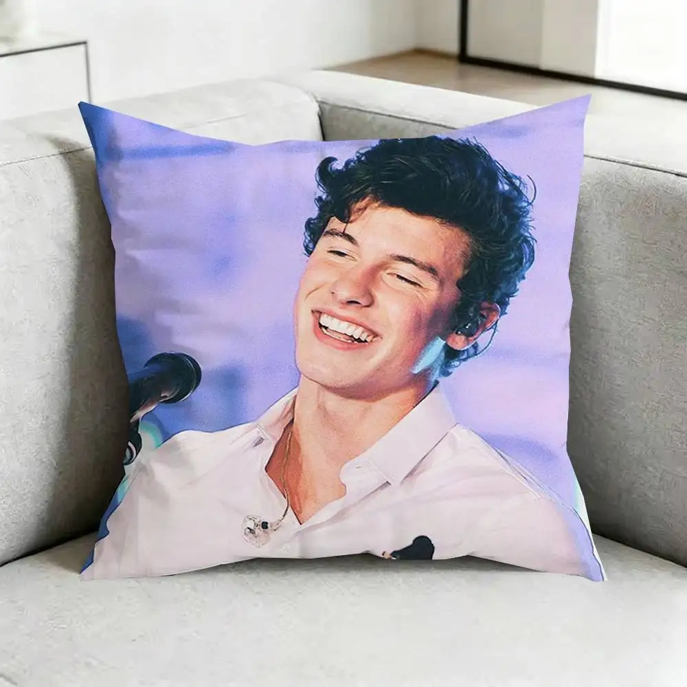 Фото Наволочка Stitches S-Shawn Mendes-S Square с двусторонним принтом, для спальни, прикроватная, для дивана, чехол для подушки, подарок №2