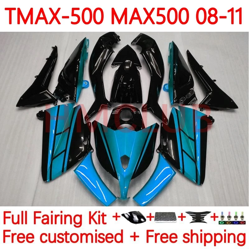 

T-MAX500 Kit For YAMAHA MAX 500 T TMAX500 MAX500 TMAX XP500 2008 2009 2010 2011 MAX-500 08 09 10 11 Fairing 32No.80 Black cyan