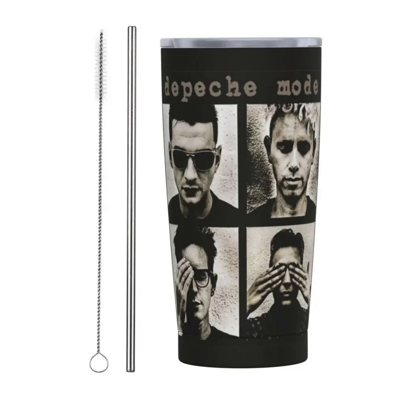 

Depeche Cool Mode Insulated Tumbler with Straws and Lid Stainless Steel Travel Thermal Cup 20 Oz Smoothie Tea Mugs Splash-Proof