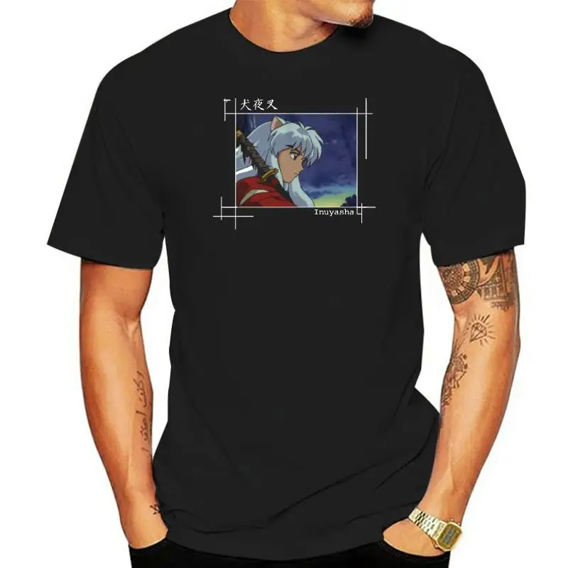 

New Brand-Clothing T Shirts New INUYASHA Anime Manga Men's Black T-Shirt Size S to 3XL T Shirts