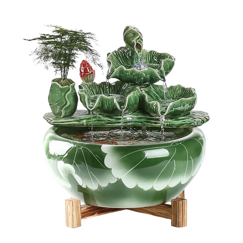 

Chinese Style Water Fountain Office Living Room Ceramics Fish Tank New Home Gift Opening Gifts Fortune Decoration home decor