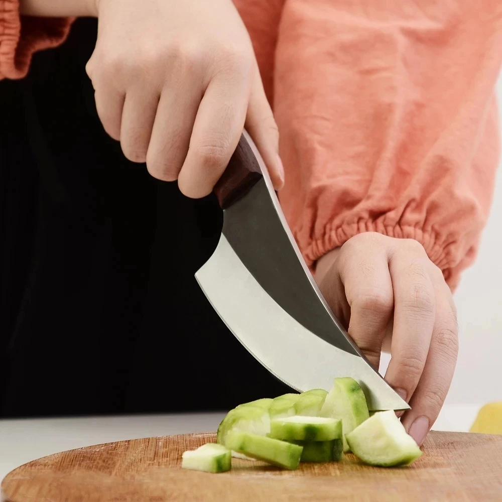 

Damask Stainless Steel 5.5'' Inch Boning Knife Handmade Forged Chef Kitchen Knives Sharp Meat Cleaver With Knife Leather Sheath