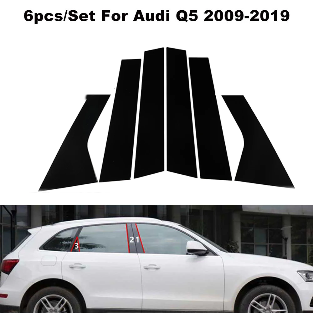 

6 шт., автомобильные наклейки из углеродного волокна для Audi Q5 2009-2019