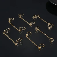6pcs fake nose ring chain non piercing for nose clip on nose cuff with heart chain nose chain piercing for women across