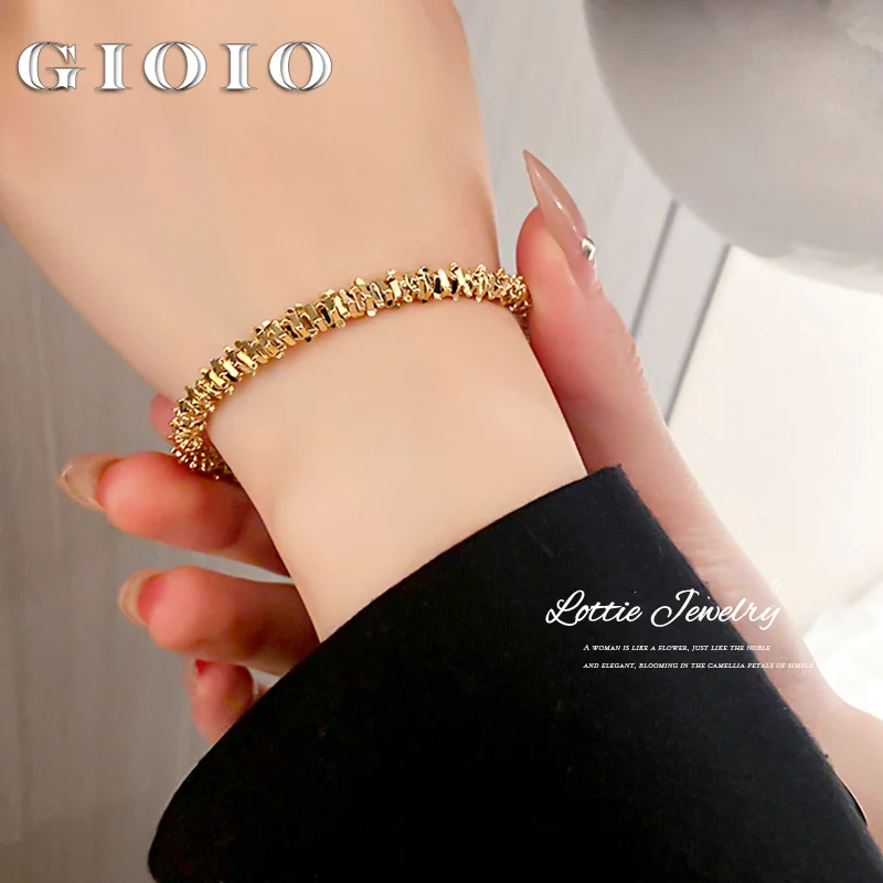 

2022 New Classic Simple Copper Alloy Gold Bracelets Korean Fashion Accessories Gothic Girls Unusual Bracelets For Women Jewelry