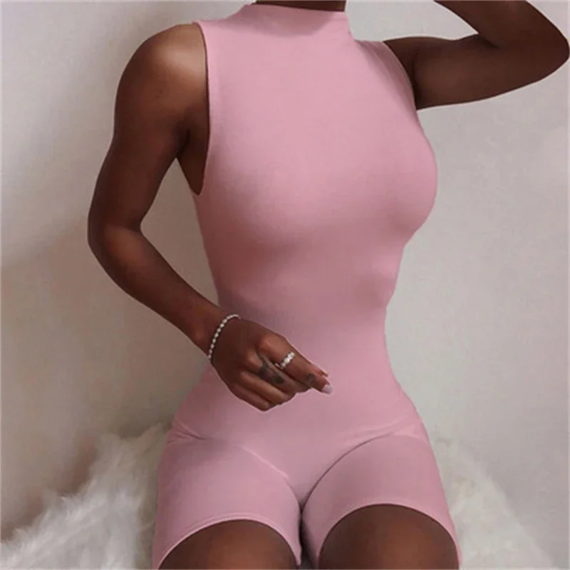 Женский спортивный комбинезон Y2k со средней талией Hizilent Broadcloth Playsuit с круглым