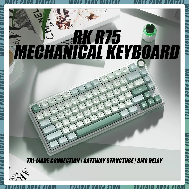 Механическая игровая клавиатура RK R75 для киберспорта 2 4 ГГц беспроводная + Bluetooth