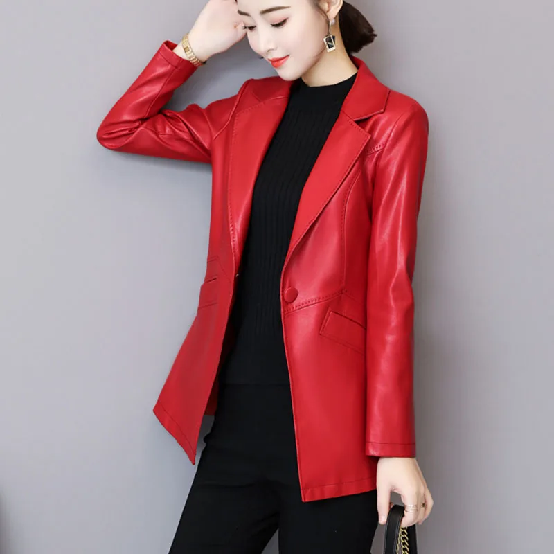2023 Autumn Winter New Fashion Real Leather Women's Coat High Quality Sheep Skin Temperament Solid Color Women Leather Coat Y95