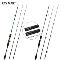 goture mml double tips spinning casting carbon fiber fishing rod 1 8m 2 1m 2 4m lure rod for saltwater freshwater