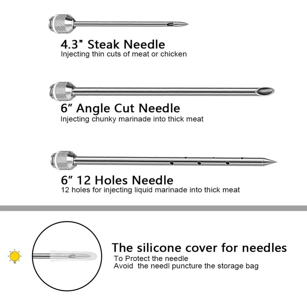 Инжектор для приправ и маринада MLIA кулинарный шприц из нержавеющей стали 304 2