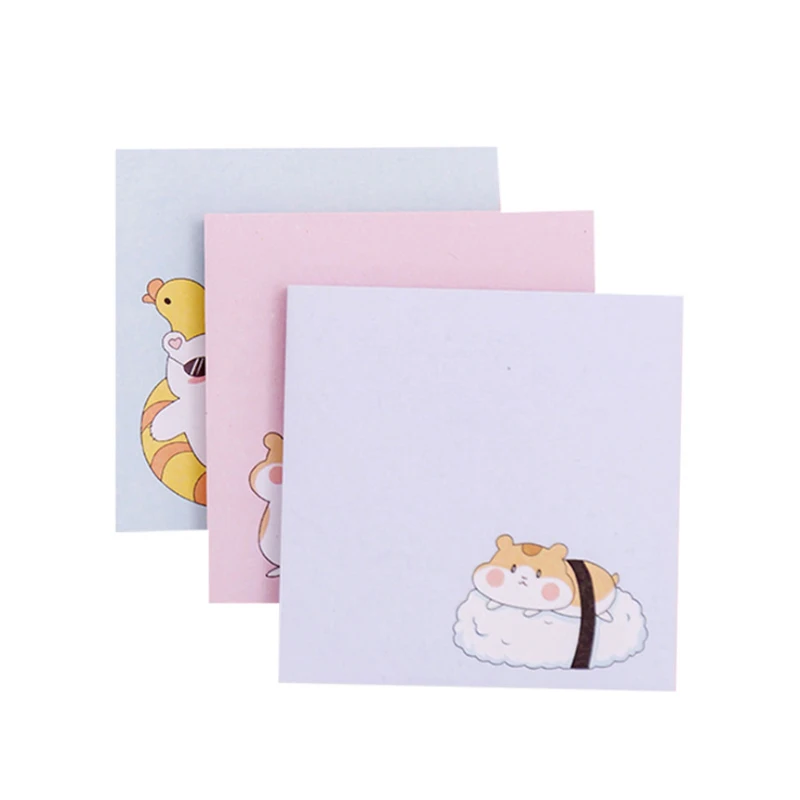 

12packs Memo Pads Sticky Note Kawaii Cartoon Hamster Paper Notepad diary Scrapbooking Stickers Office School stationery Notepads