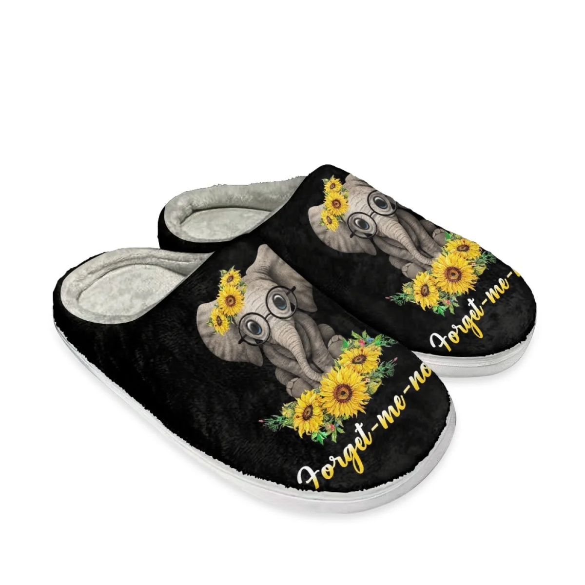 Милые мягкие бесшумные шлепанцы для дома в виде слона и подсолнуха женские