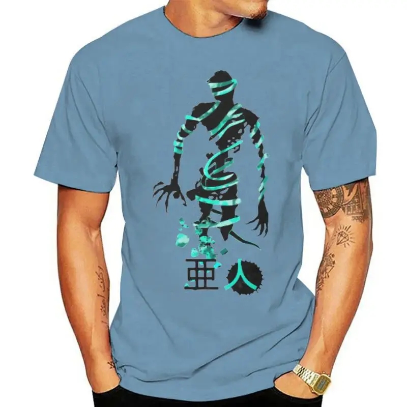 Мужская футболка Black Ghost Ajin Demi Human Nagai Kei Ghosts Anime O Neck с коротким рукавом тканевая