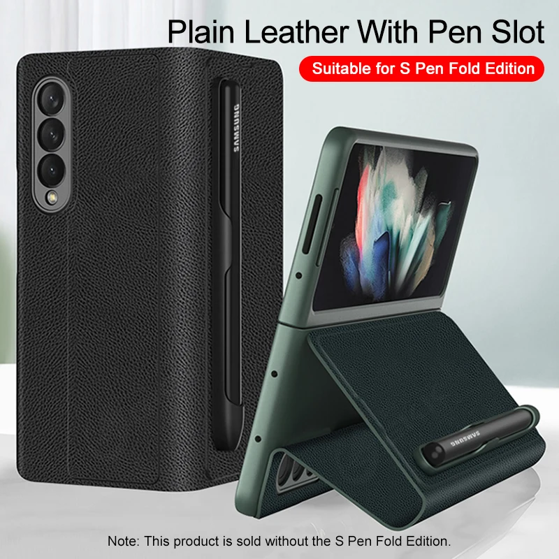 

GKK Original With S Pen Slot Case For Samsung Galaxy Z Fold 3 5G Case Luxury Leather All-included Cover For Galaxy Z Fold3 5G