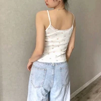 sweet women soft cotton o neck sling 2022 summer fashion ladies high street sexy y2k sling female printed lace short sling top