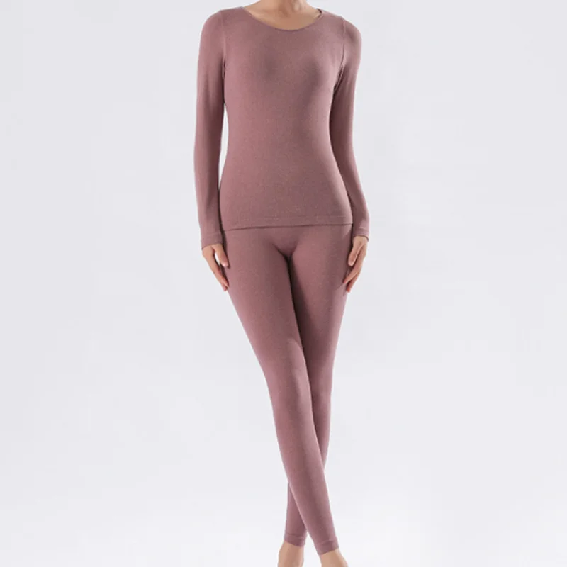 2022 New Thermal Underwear Women Clothes Solid Autumn Pants Women's Clothing Winter Seamless Warm Lingerie Woman Tops Feminino
