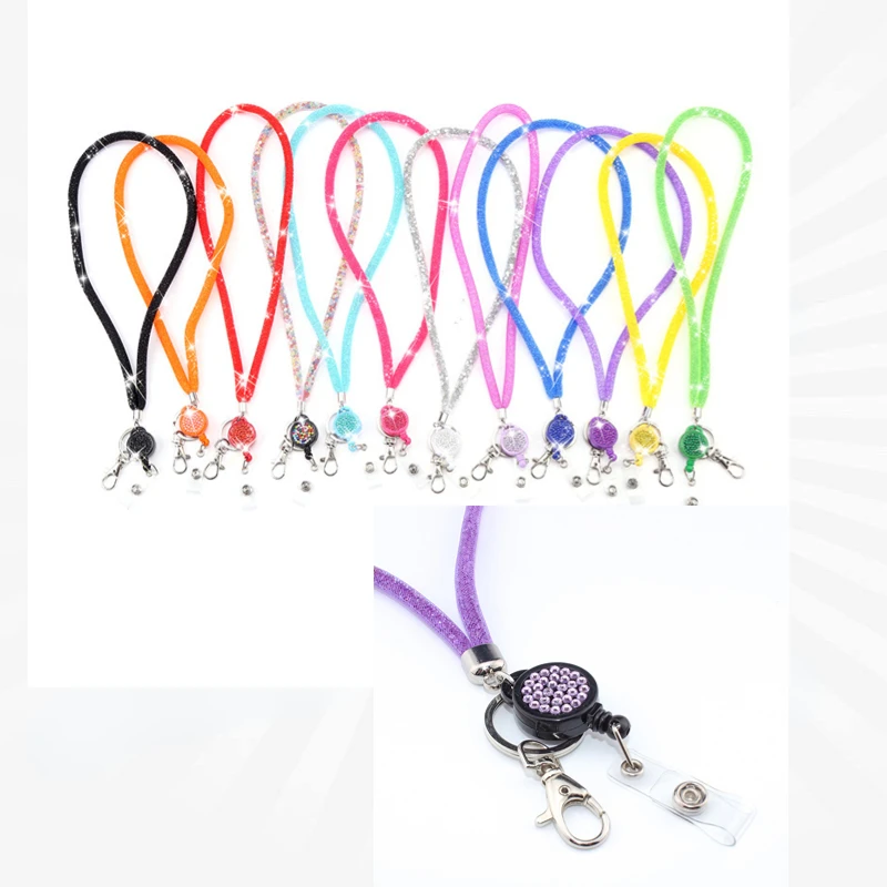 

New Retractable Lanyard Badges Holder For Cellphones Office ID Card Hanging Rope Mesh Necklace Strap Keychain Universal