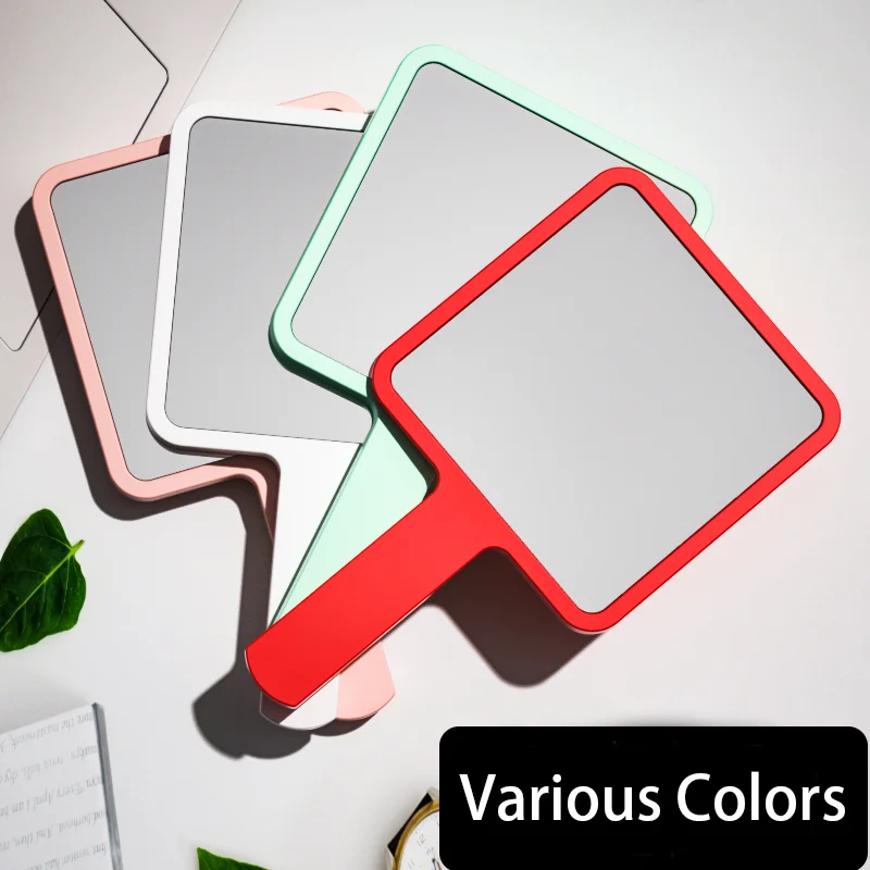 

Large Makeup Mirror Hand-held Makeup Mirror HD Large Square Cosmetic Mirror Hand Mirror with Handle Woman's Makeup Mirror
