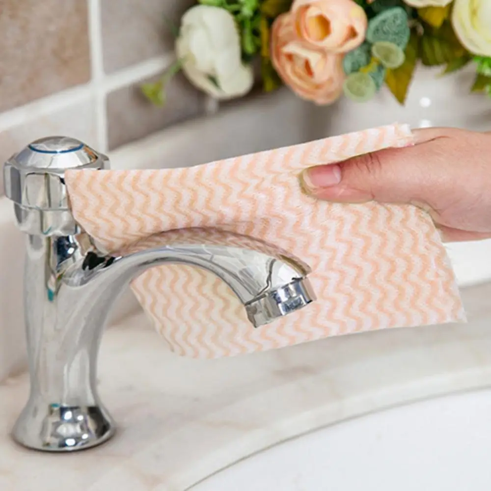 

50PCS/Roll Kitchen Cleaning Cloth Disposable Non-woven Fabric Dishcloth Wiping Rags Kitchen Cleaning Towels Home Water-Absorbing