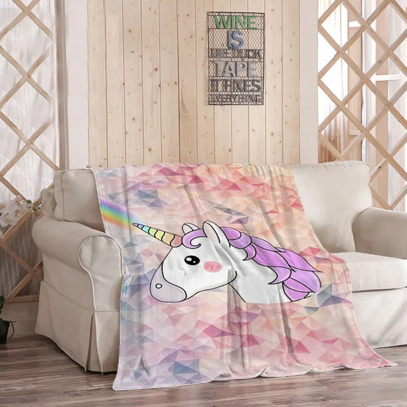 

Kawaii Blanket for Decorative Sofa Blankets Unicorn Bedroom Decoration Boho Home Decor Bedspread on the Bed Throw Fluffy Soft