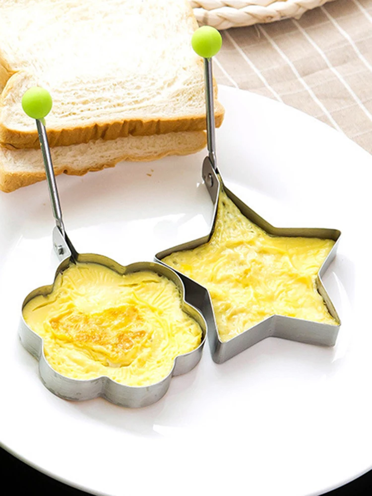 5Pcs/Set Stainless Steel Fried Egg Mold Heart Shape DIY Mould Fried Egg Tool Pancake Cooking Gadgets Baking Kitchen Accessories