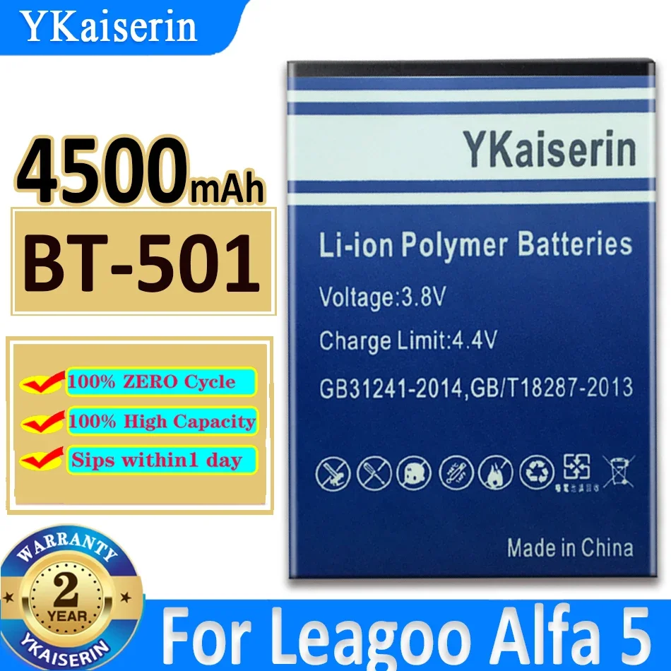 

YKaiserin BT-501 4500mah High Quality Batterij For LEAGOO Alfa 5 Alfa5 BT 501 Replacement Battery