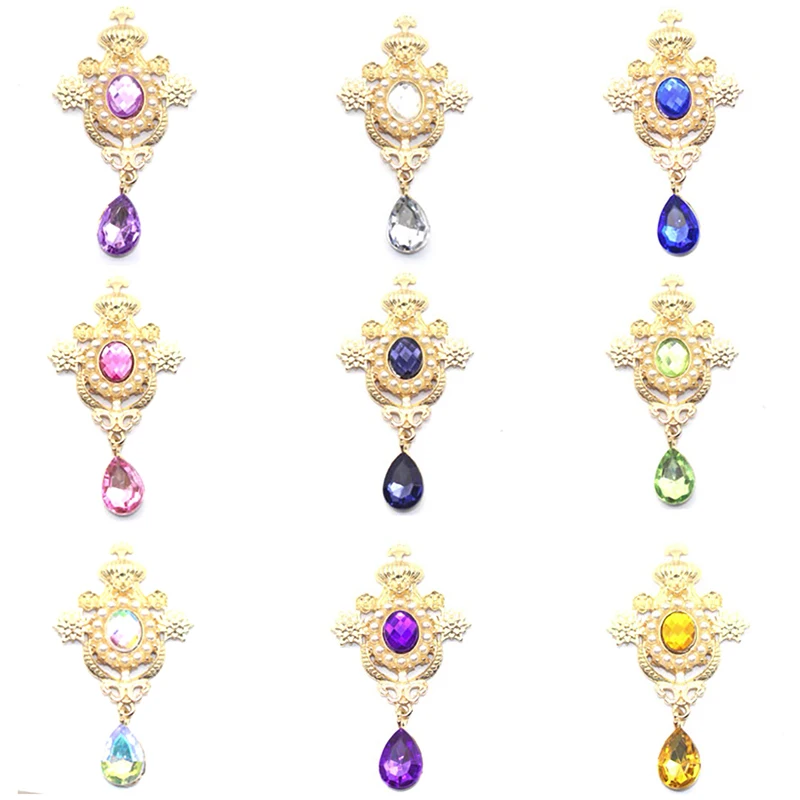 

Rhinestone Pearl Water Drop Brooches Buttons Sewing Alloy Button Decor Accessories DIY Wedding Invitation Card Wine Glass Gift