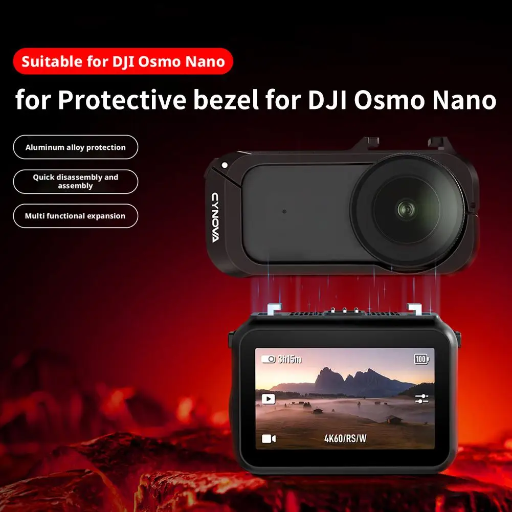 Фото Защитный корпус из алюминиевого сплава для экшн-камеры DJI Osmo Nano: легкий, полый дизайн, быстросъемный, противоударный, тип Rabbit Cage S2M3 №5