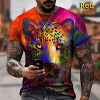 new fashion t shirts mens leopard 3d short sleeves summer 3d print funny t shirts