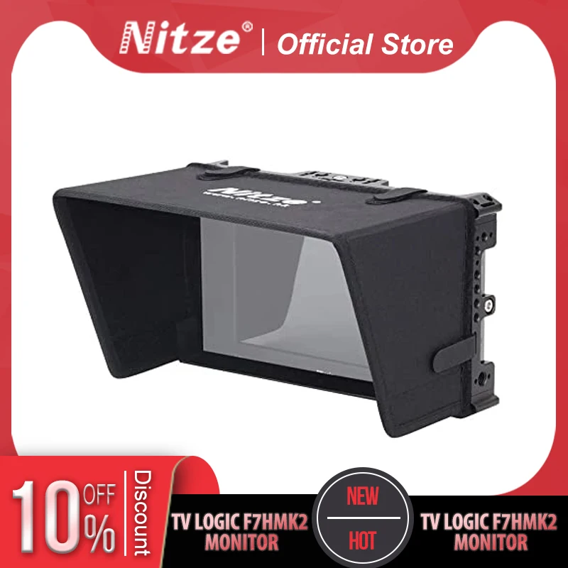 

Nitze 7"; Monitor Cage with Sunhood and HDMI-Compatible Cable Clamp for TV Logic F7HMK2 Monitor - TP2-F7HMK2