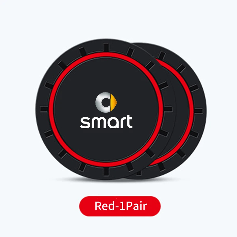 

2 шт. автомобильный силиконовый коврик для чашки с водой, противоскользящий коврик для напитков для Smart Fortwo 451 450 453 EQ Forfour Coupe Cabrio Crossblade ROADSTER