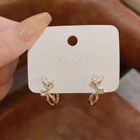 s925 silver needle small fresh white flower earrings for women magnolia stud earrings exquisite fashion earrings girl jewelry
