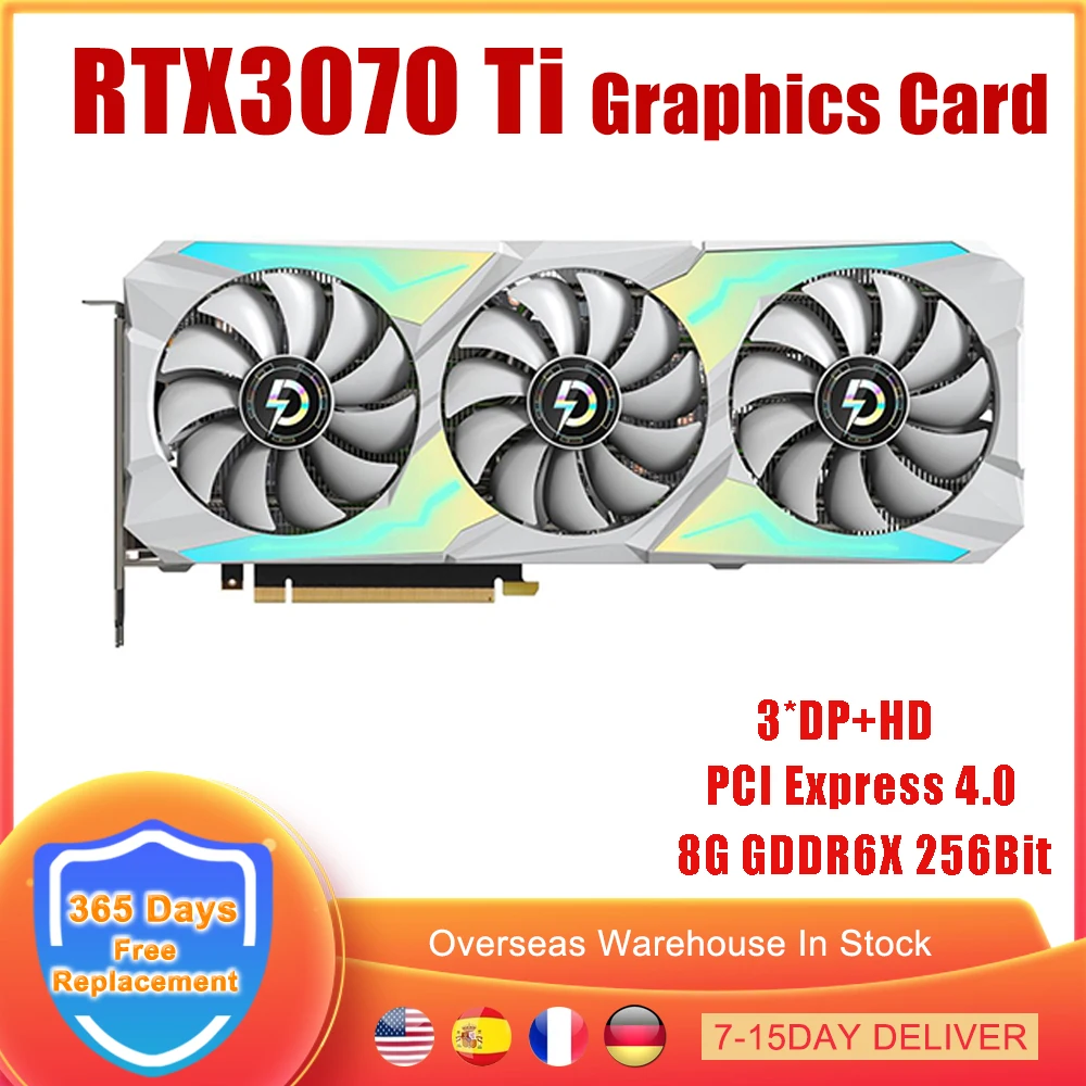 

RTX 3070 Ti Graphics Card 8G GDDR6X 256Bit Gaming Video Card For NVIDIA GeForce RTX 3070Ti 8 Gb 3 DP HD Slot ETH Mining GPU