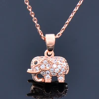leeker cute elephant pendant necklace for women rose gold silver color chain on neck fashion jewelry choker accessories 774 lk6