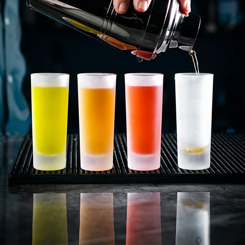 

Jager Glass Frosted Straight Glass White Spirit Glass Bullet Glass One Bite Small Tequila Bar Cocktail Glass Small Mixing Glass