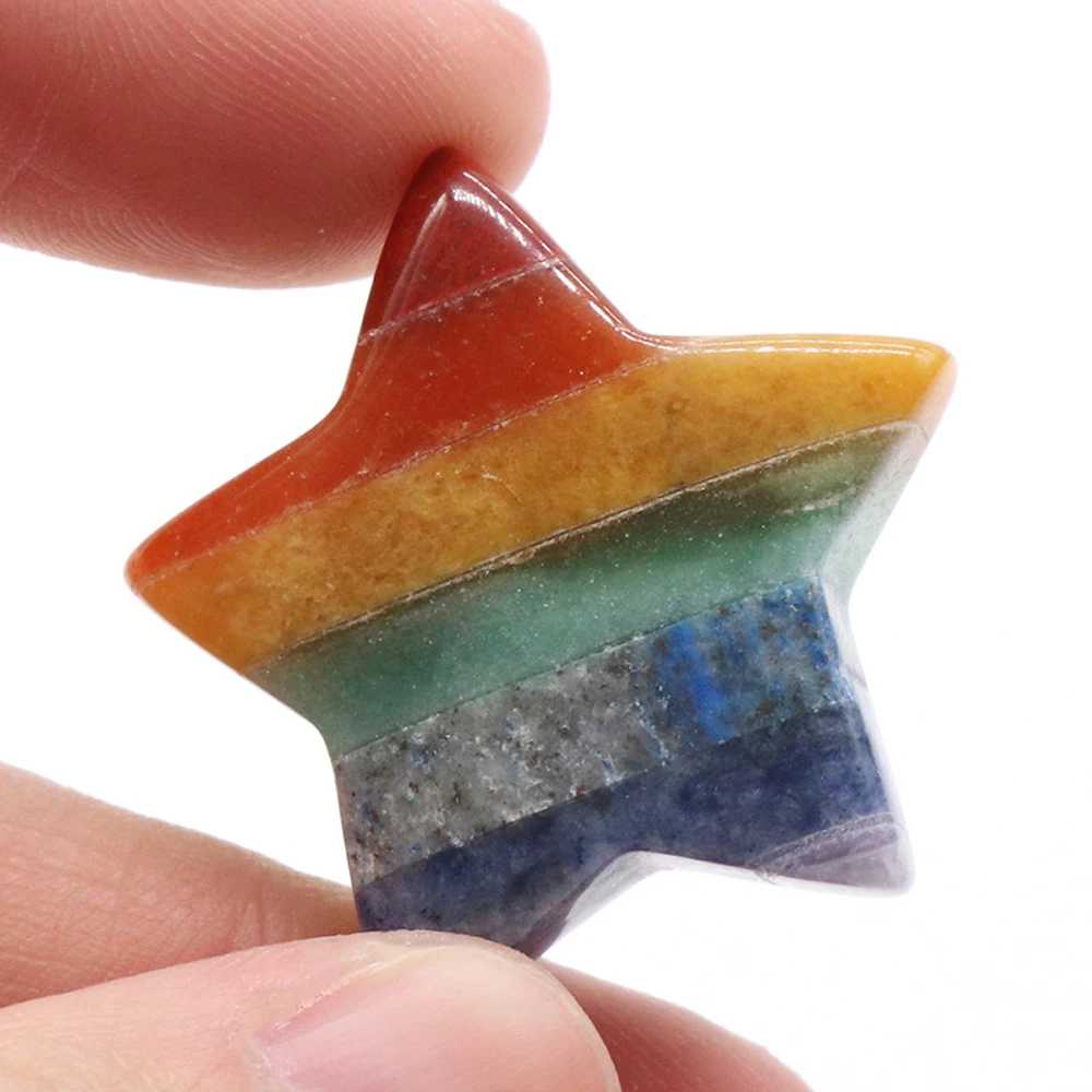 

30mm Natural Stone Bead Five-pointed Star Natural Agates Stone Bead Ornaments for Making DIY Jewerly Necklace Accessories